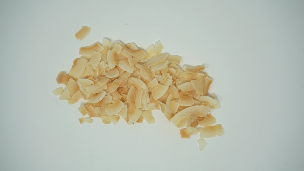 Gesüßte und geröstete Kokoschips, Draufsicht 1