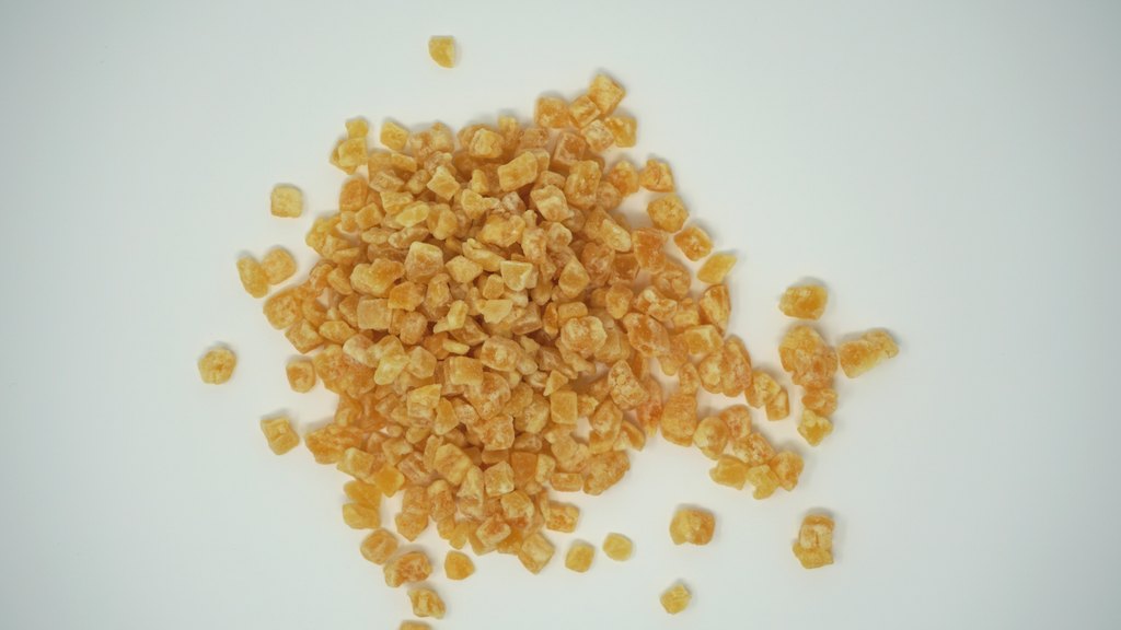 Melonenwürfel 6–8 mm, Draufsicht