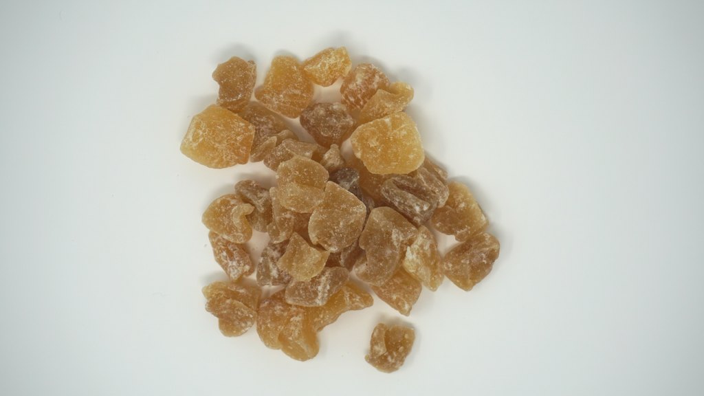 Ingwerwürfel 16–22 mm mit Icing Powder, Draufsicht