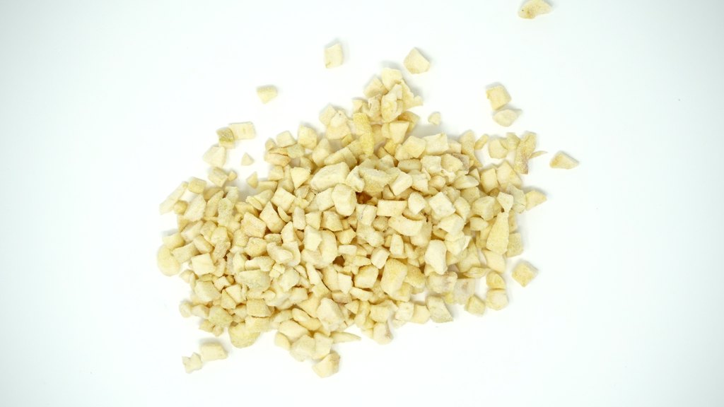 Geschwefelte Apfelwürfel, Draufsicht